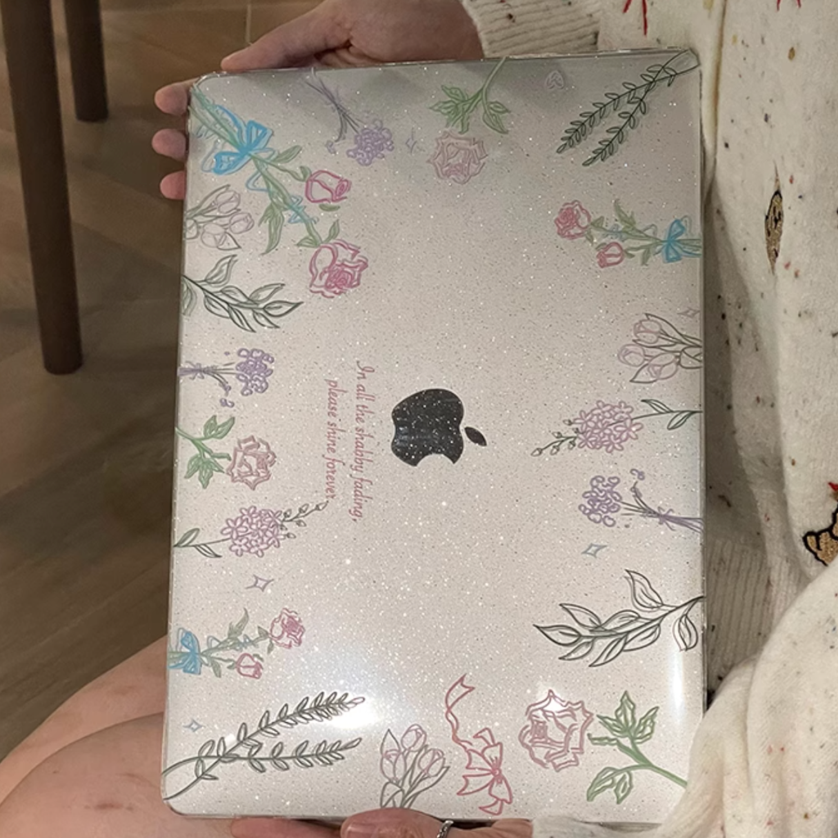 clear rose mac book case