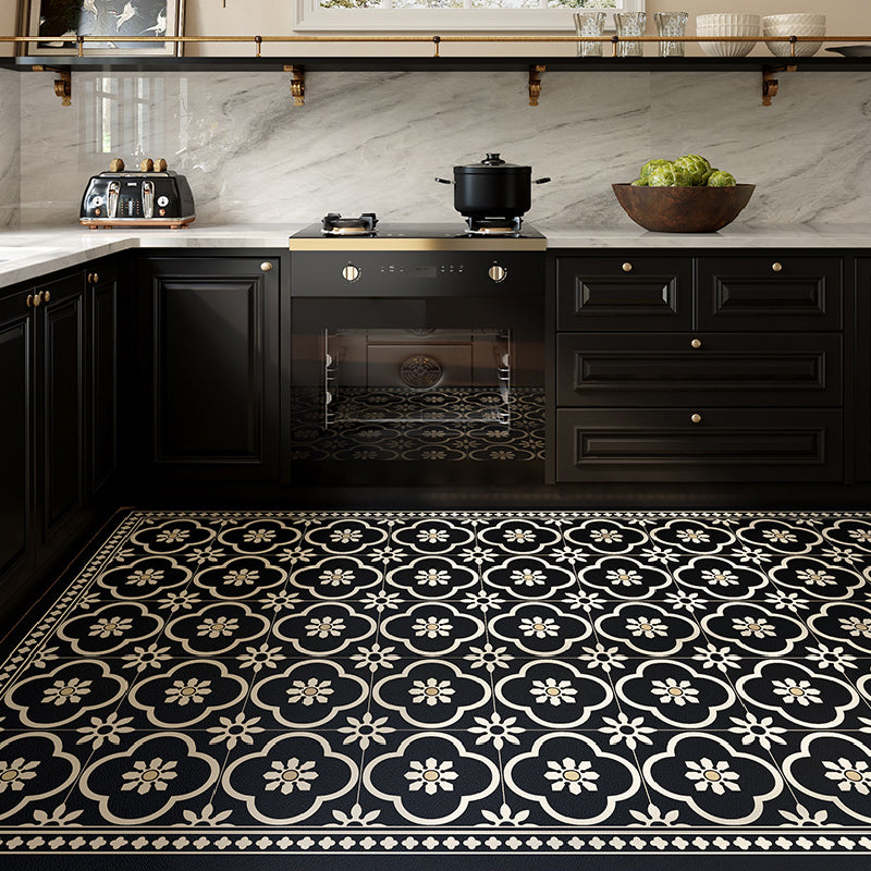 4design black morocco tile kitchen mat