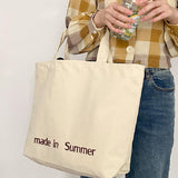 made in summer tote bag