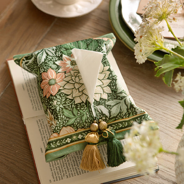 elegant green flower tissue case