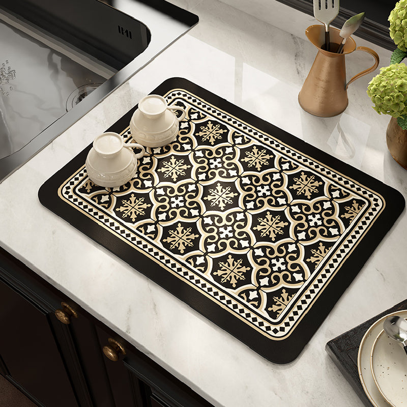 4design black morocco tile sink mat