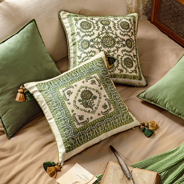 green ethnic vintage cushion
