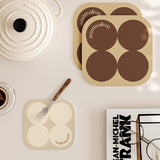 2color brown circle minimalism coaster