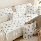 5color girly white floral sofa cover