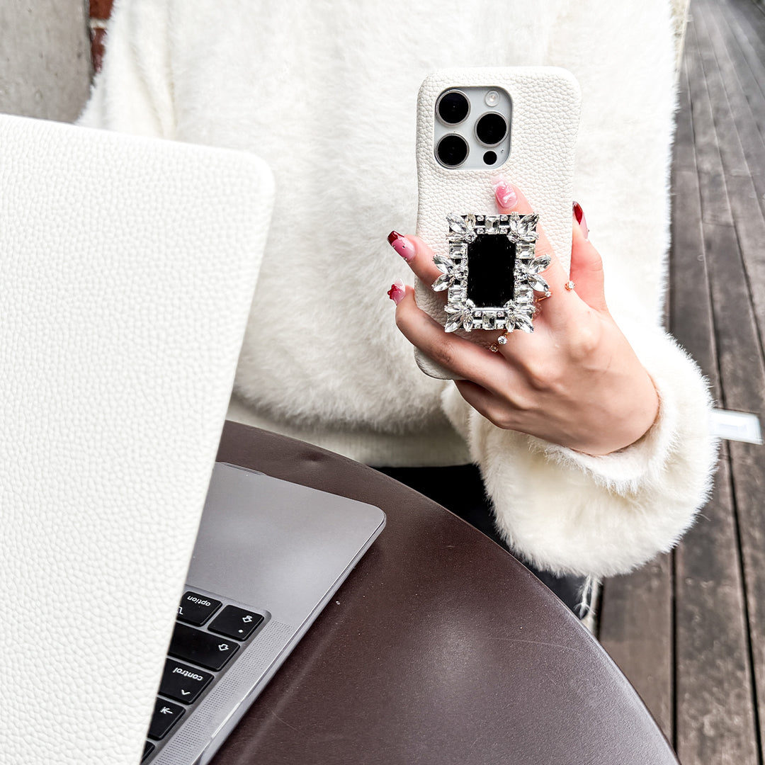 Jeweled Elegance Mirror & Grip iPhone Case