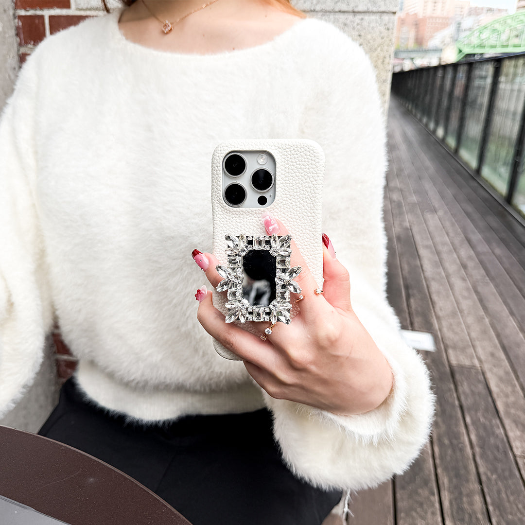 Jeweled Elegance Mirror & Grip iPhone Case