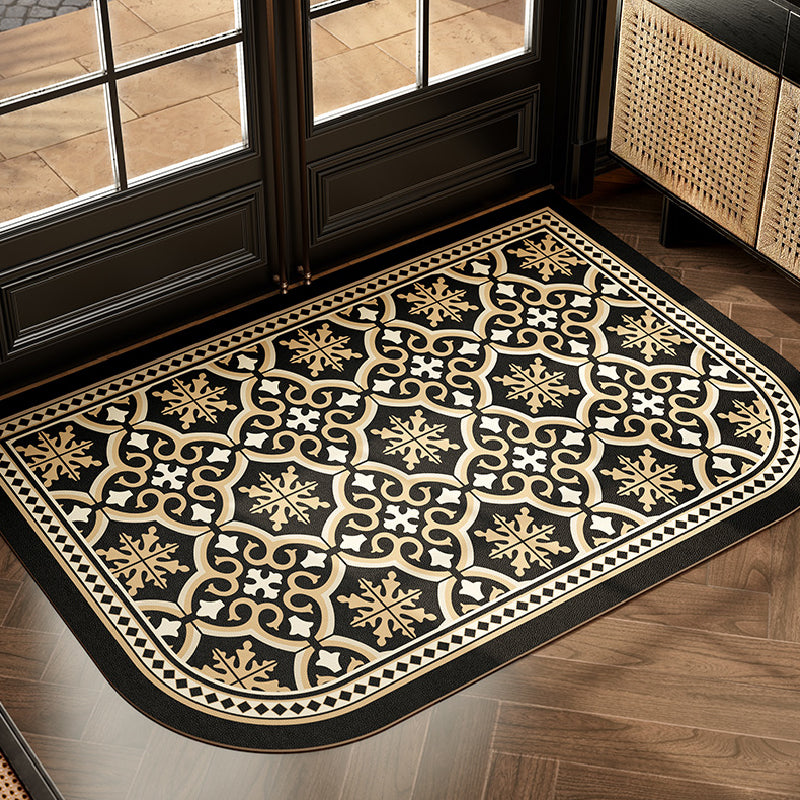 2design black morocco tile door mat