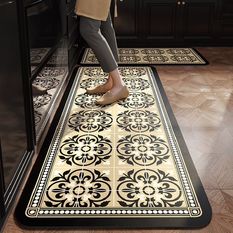 4design black morocco tile kitchen mat