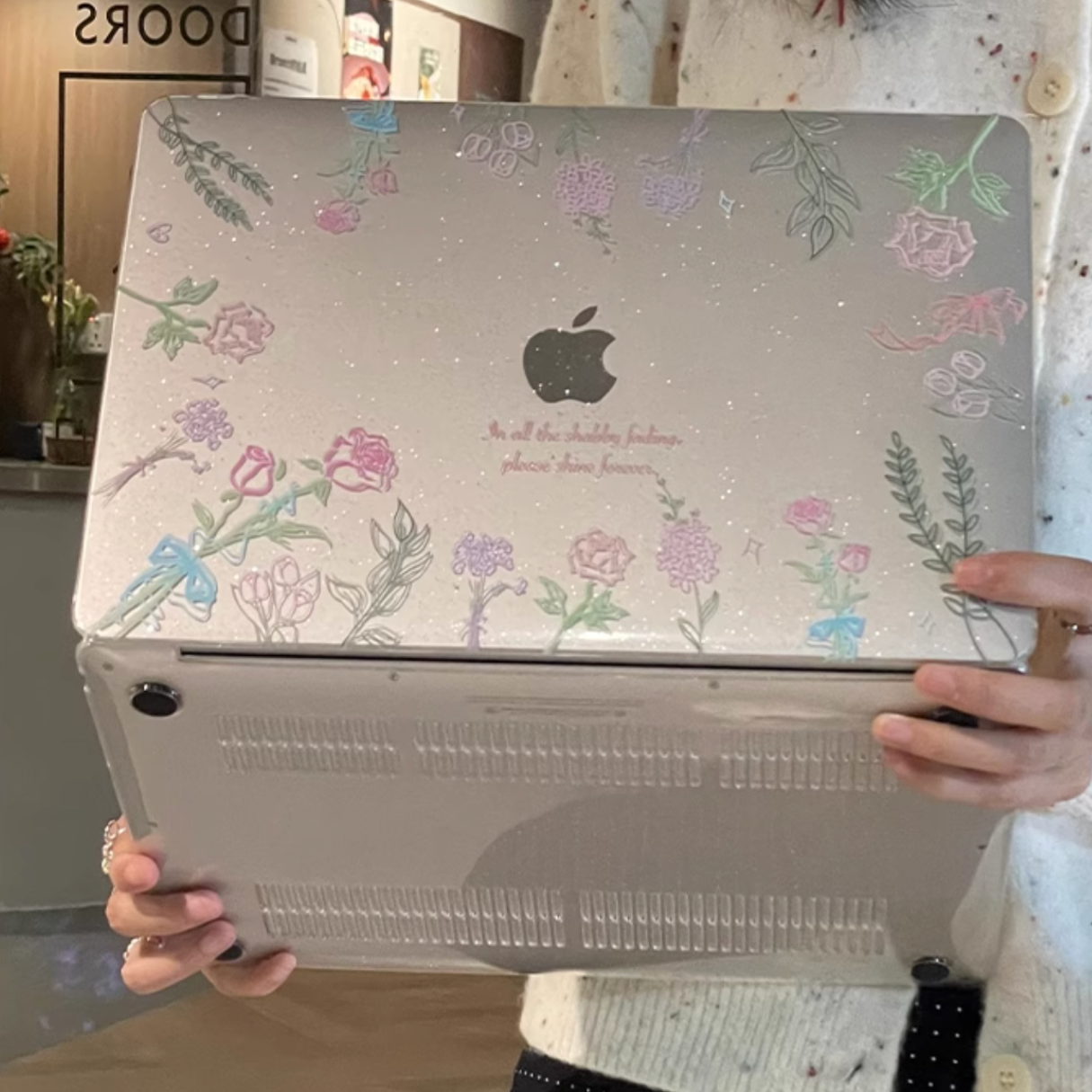 clear rose mac book case