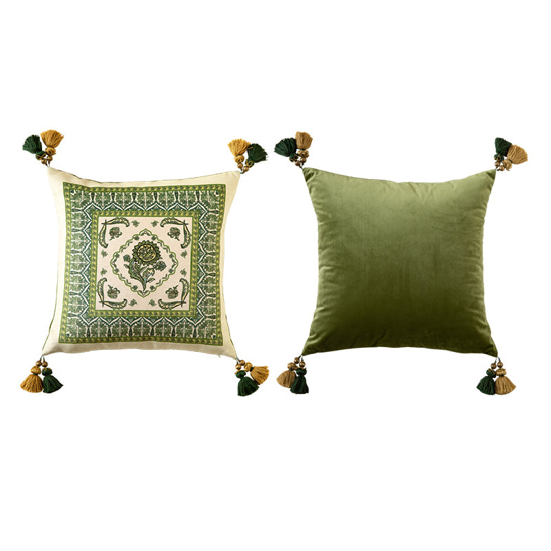 green ethnic vintage cushion