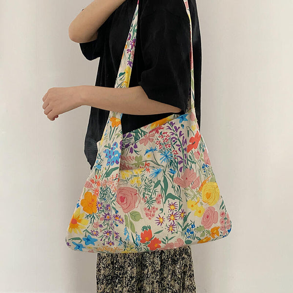 vivid floral shoulder bag