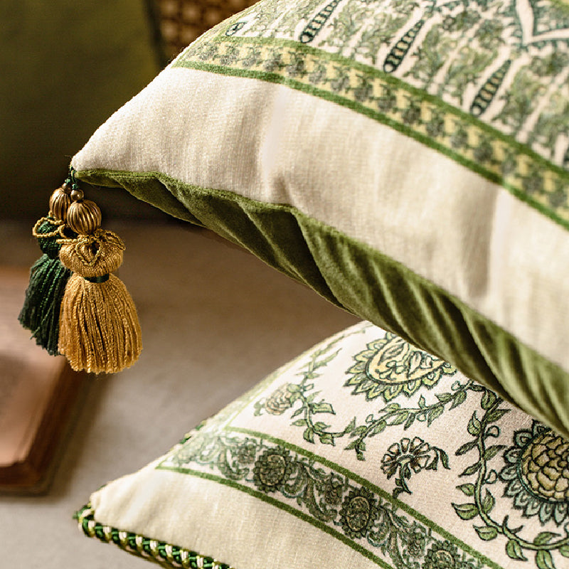 green ethnic vintage cushion