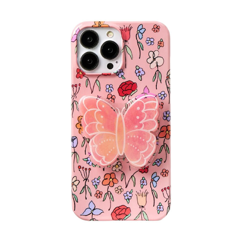 pink poo butterfly iPhone case