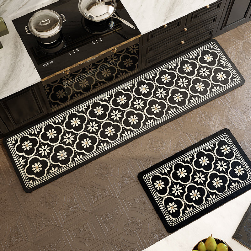 4design black morocco tile kitchen mat