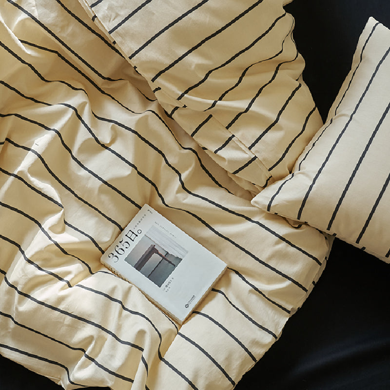 2color stripe scandinavian style bedlinen set