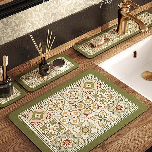 elegant geometric pattern bathroom coaster