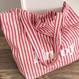 casual stripe rogo tote bag