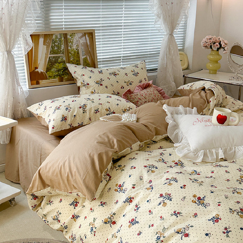 5design flower girly cotton bedlinen set