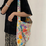 vivid floral shoulder bag