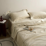 5color simple frill quilt & pillow sheets set