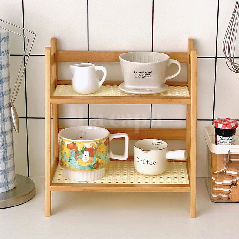 natural rattan storage rack