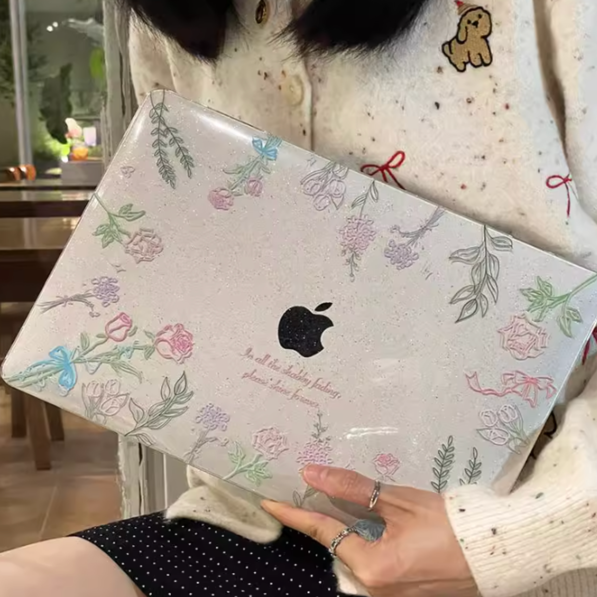 clear rose mac book case