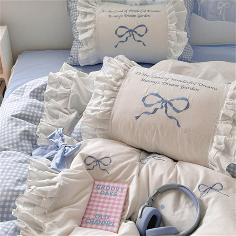 4color frill ribbon bedlinen set