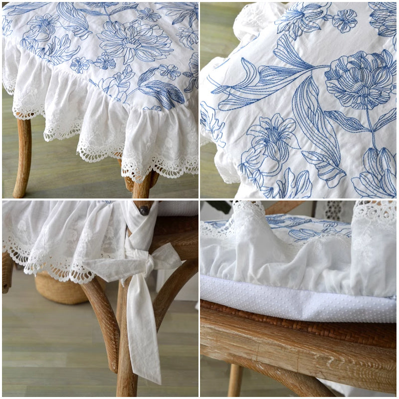 french flower chair cover & cushion