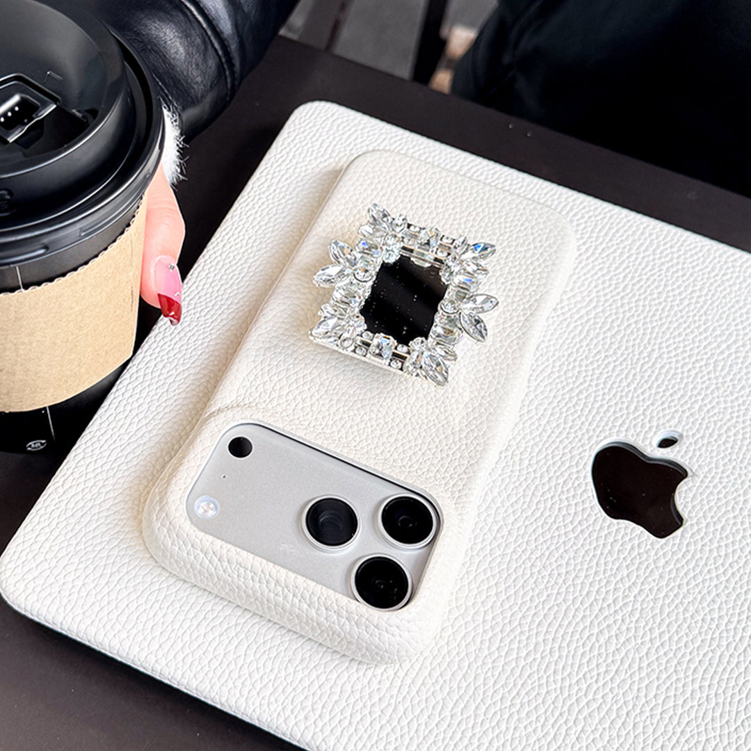 Jeweled Elegance Mirror & Grip iPhone Case