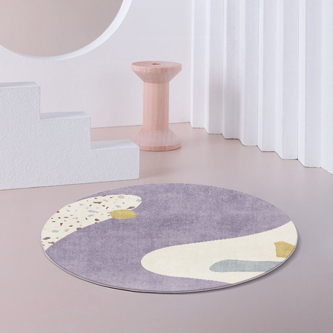 luxury terrazzo motif round mat