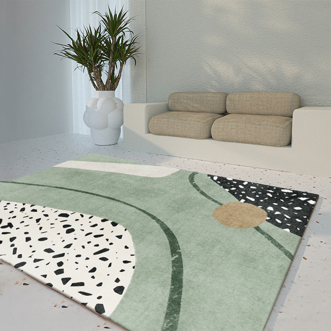 modern design green pattern square carpet