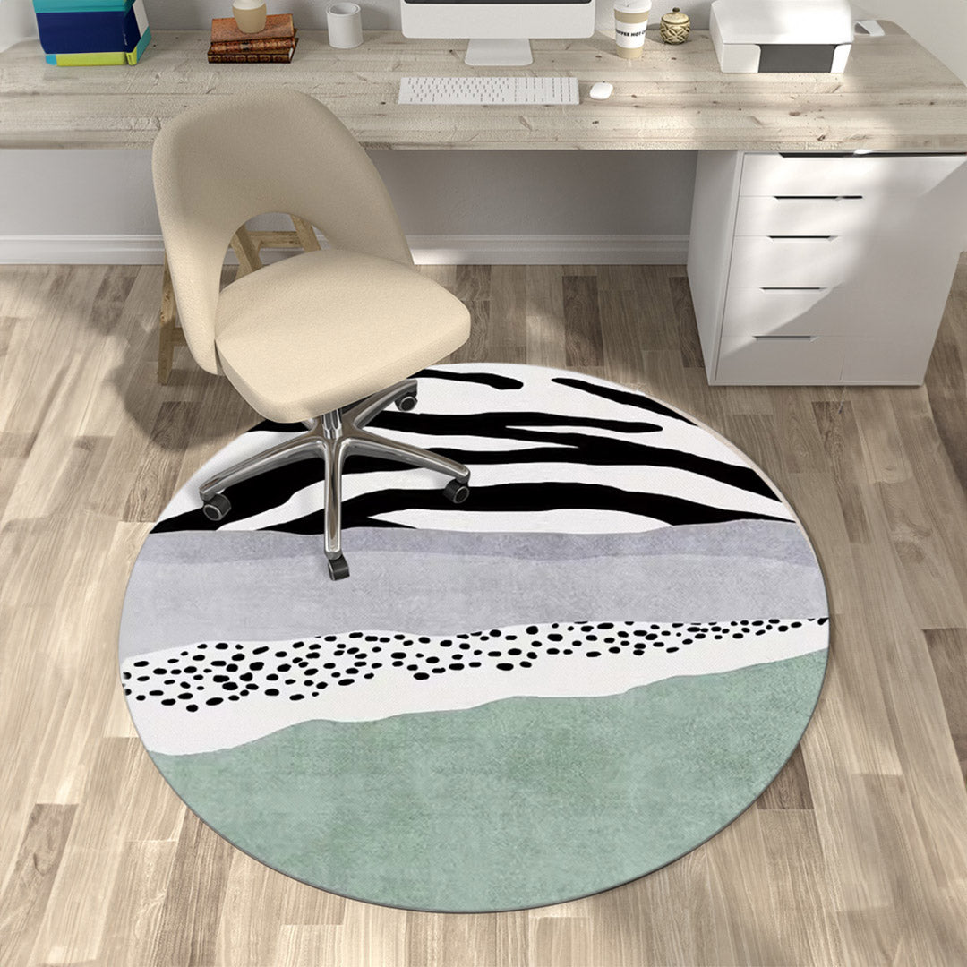 luxury zebra pattern round mat