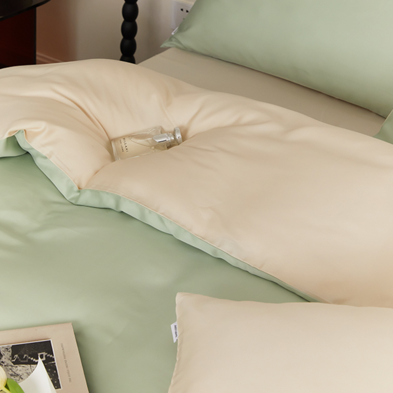 two-tone simple cotton bedlinen set