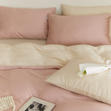 two-tone simple cotton bedlinen set