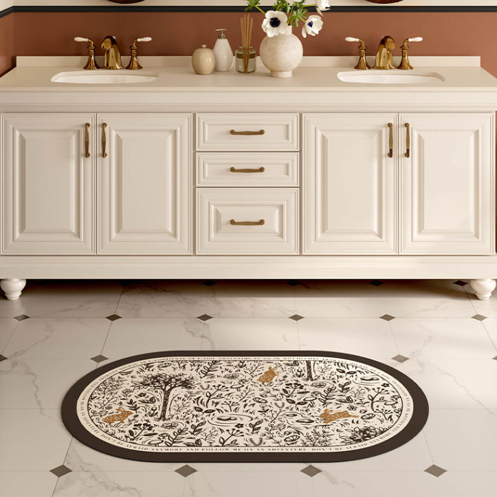 lost forest black bath mat