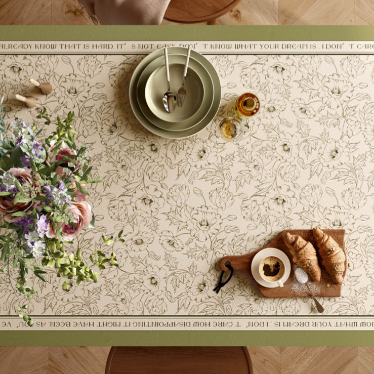 holiday green simple table mat