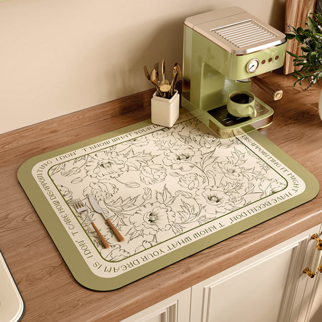 holiday green simple sink mat