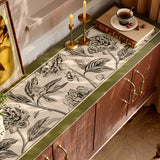 olive green flower shelf mat