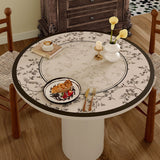 limpidity black flower round table mat