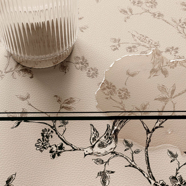 limpidity black flower mini shelf mat