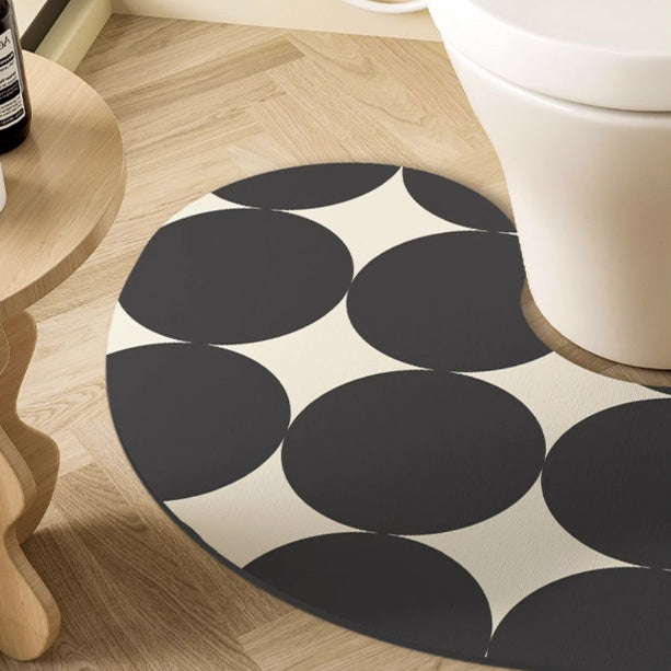 monotone dot toilet mat