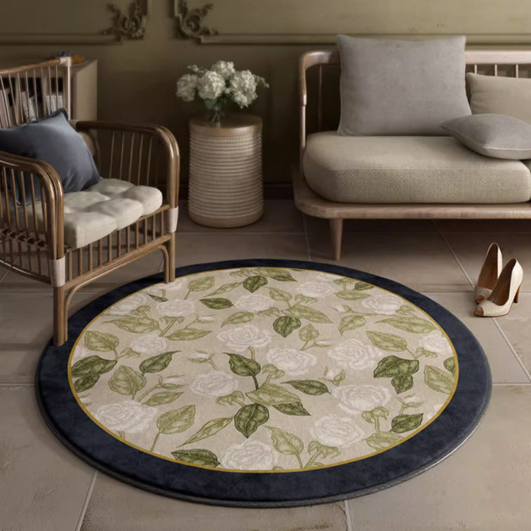 4design retro flower round carpet
