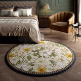 4design retro flower round carpet