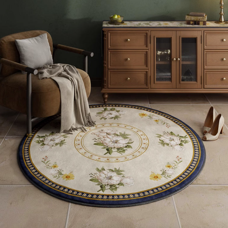 4design retro flower round carpet