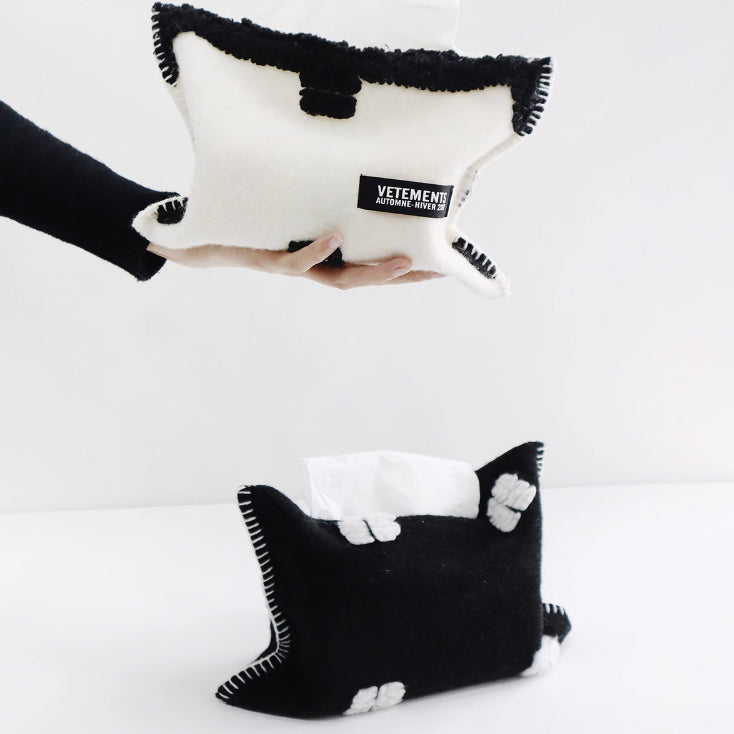 2color monotone wool tissue case