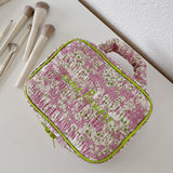 2color retro flower cosme pouch