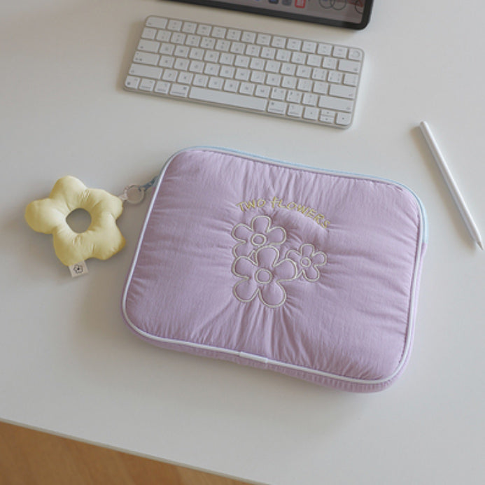 2color retro flower iPad & PC case
