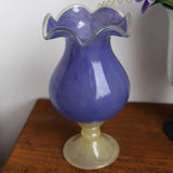 2color purple × cream retro vase