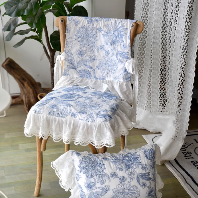 french flower chair cover & cushion