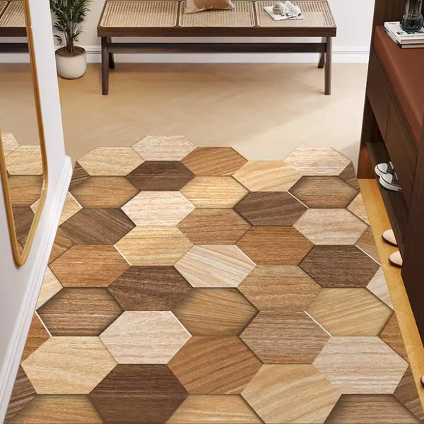 3design wood grain door mat